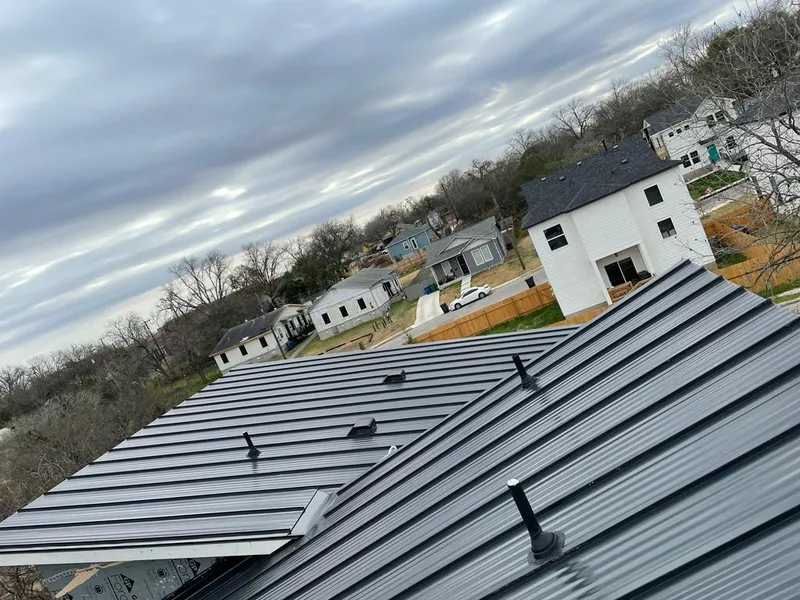 Standing seam metal roof panels with vents for Skylight Repair in Gilmer